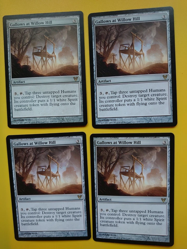 MTG Card. Gallows at Willow Hill playset. Artifact avacyn restored 4 cards - Image 2 of 3