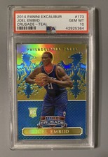 2014 Panini Excalibur Joel Embiid Teal /35 RC PSA 10 Pop 5 Rare Rookie Gem Mint
