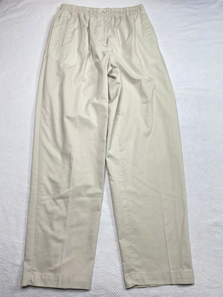 Karen Scott Womens Pants sz 10 Beige Elastic Waist Straight Classic Comfort - Image 2 of 4