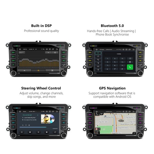 DVR+ 7" Android 13 Car Stereo CarPlay GPS Navi Radio For VW Golf Eos Passat Polo - Picture 15 of 17