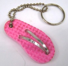 SAND BEACH RUBBER 2" MINI SANDAL SHOE FLIP-FLOP KEYCHAIN KEY RING - PINK