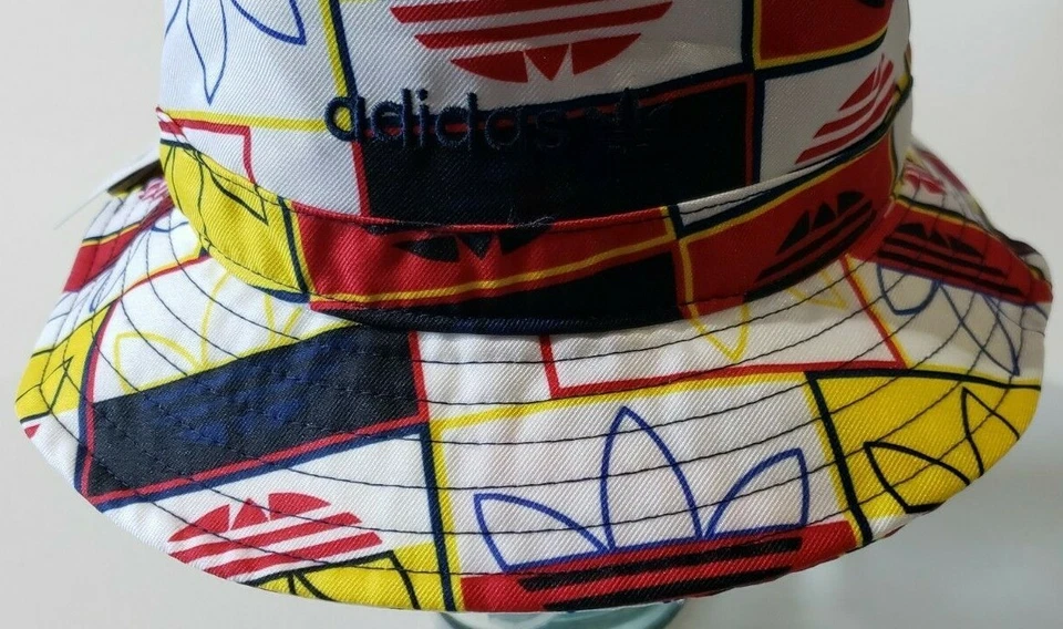 Sombrero ADIDAS Unisex Originales Estampado Completo Logo Play Bucket OSFA Azul/Amarillo Foto 3 de 4