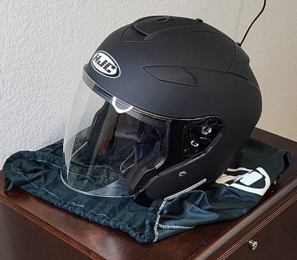 helmet hjc is-33 ii HJC IS-33 II Open Face Motorcycle Helmet Black Medium