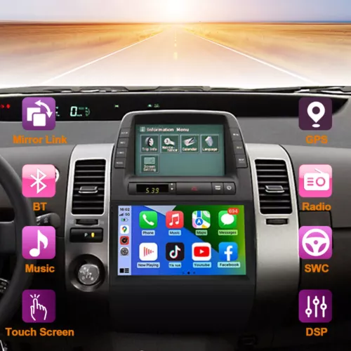 Android Autoradio Navi Carplay SWC WiFi 2+32GB für Toyota Prius MK2 2002-2009 - Bild 1 von 17
