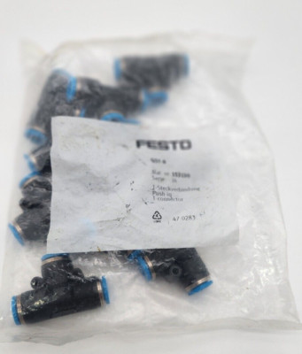 Festo 153130 QST-8 PUSH IN T-CONNECTOR Pneumatic (10 Pack) *EXPEDITE AVAILABLE*