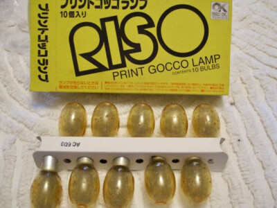 NEW RISO PRINT GOCCO FLASH LAMP BULBS 10 PER PACK MADE IN JAPAN SCREEN PRINTER