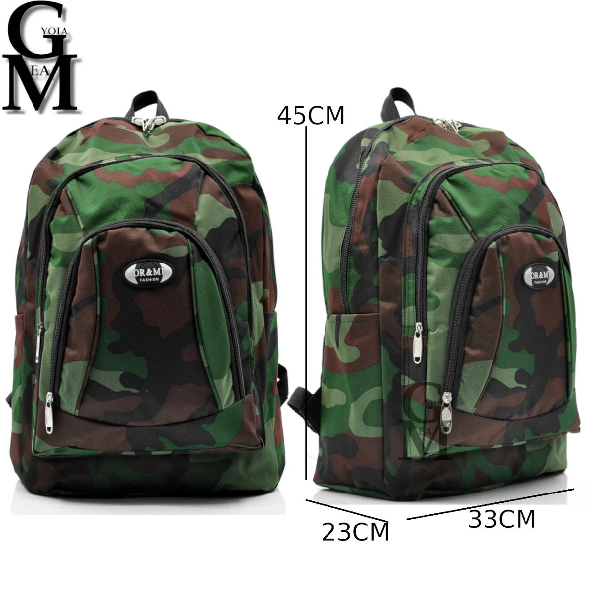 Zaino scuola viaggio uomo fantasia verde militare superiori