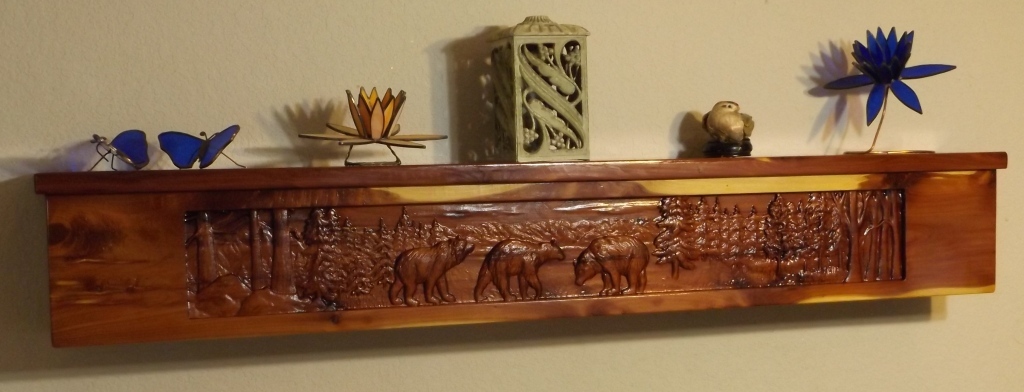 Carved Fireplace Mantel /Cedar/Shelf/ Rustic /Wood/ Cabin/ Lodge /Log  Furniture | eBay