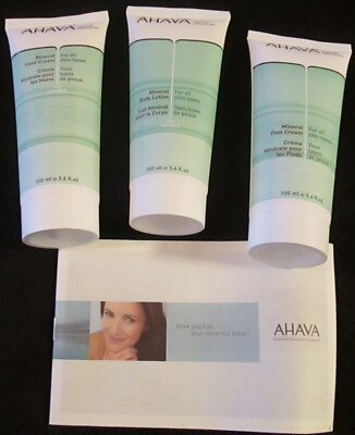 NEW AHAVA DEAD SEA 3 PC BODY CARE SET MADE IN ISRAEL FULL SZ