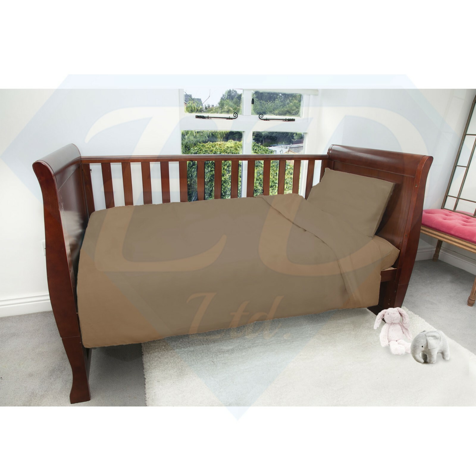 400TC 100 Cotton Cot Bed Duvet Quilt Cover Fitted Sheet Toddler 3pc