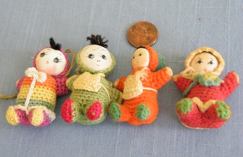 Vintage japanische Amigurumi gehäkelte Miniatur Puppen ~ Menschen, Tiere - Bild 12 von 12
