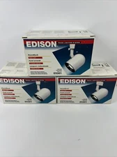 EDISON E9301 Roundback Track Light, White with Black Baffle 50W R20 Lot Of 3 NEW