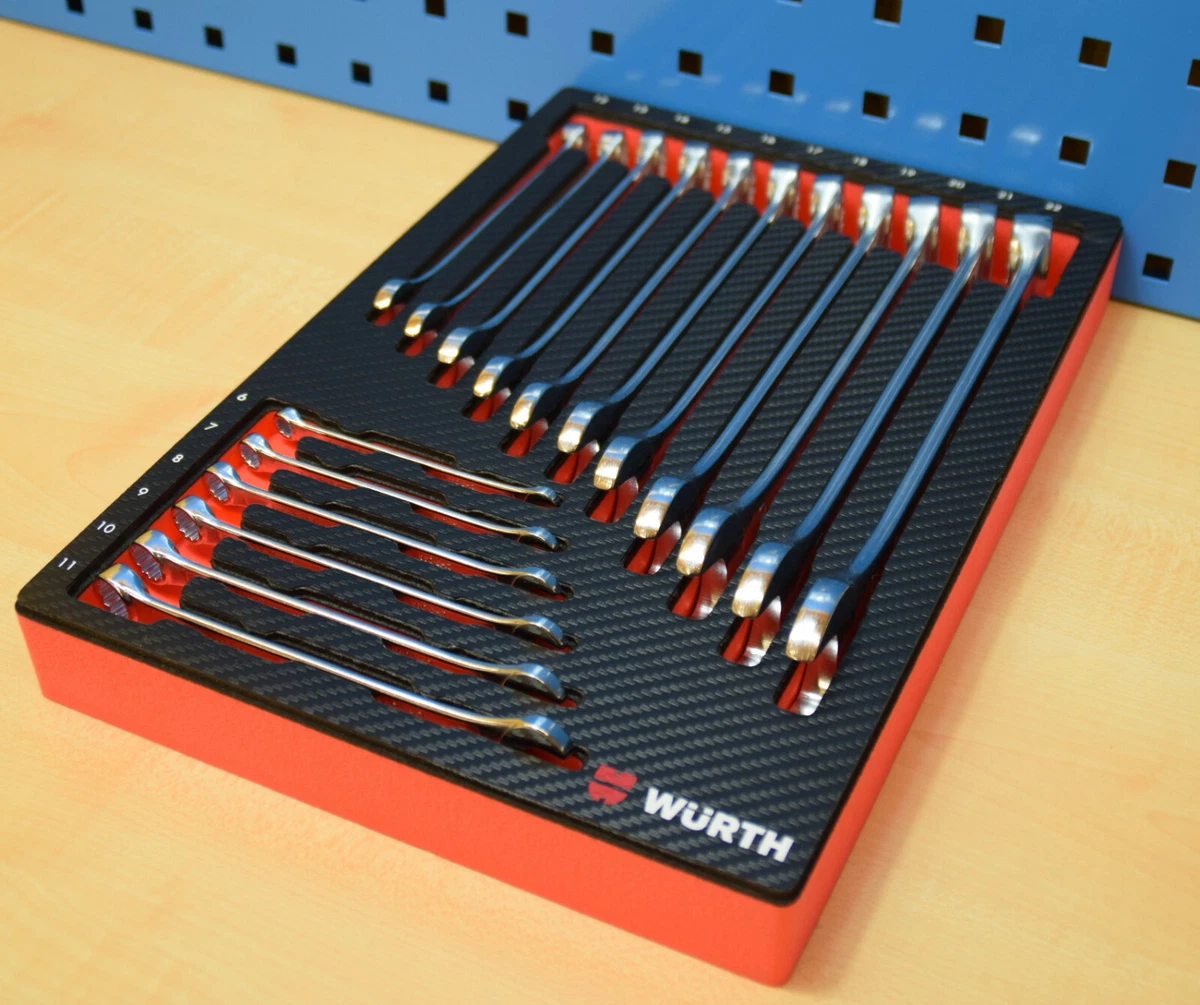 Würth Zebra Ringmaulschlüssel in Schaumeinlage für Werkzeugwagen  
