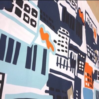 IKEA Gitte City Scape Fabric - Per Yard - *Discontinued* 503.081.01 - NEW