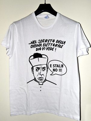 DON CAMILLO T-SHIRT ''...IM GEHEIMNIS DER KABINE SIEHT GOTT DICH ! E STALIN NO!!!''