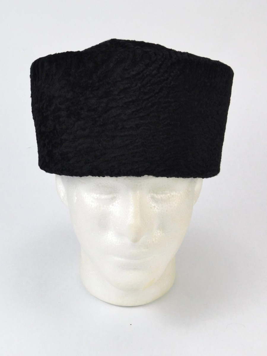 Black European Kubanka Real Fur Astrakhan Karakul Winter Cossack