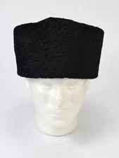 Black European Kubanka Real Fur Astrakhan Karakul Winter Cossack Hat Papakha B6