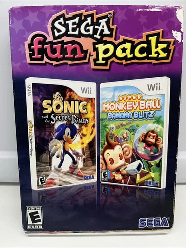 Sega Fun Pack Sonic Rings, Monkey Ball Banana Blitz Wii Super Rare HTF 🍌 🙈 💍