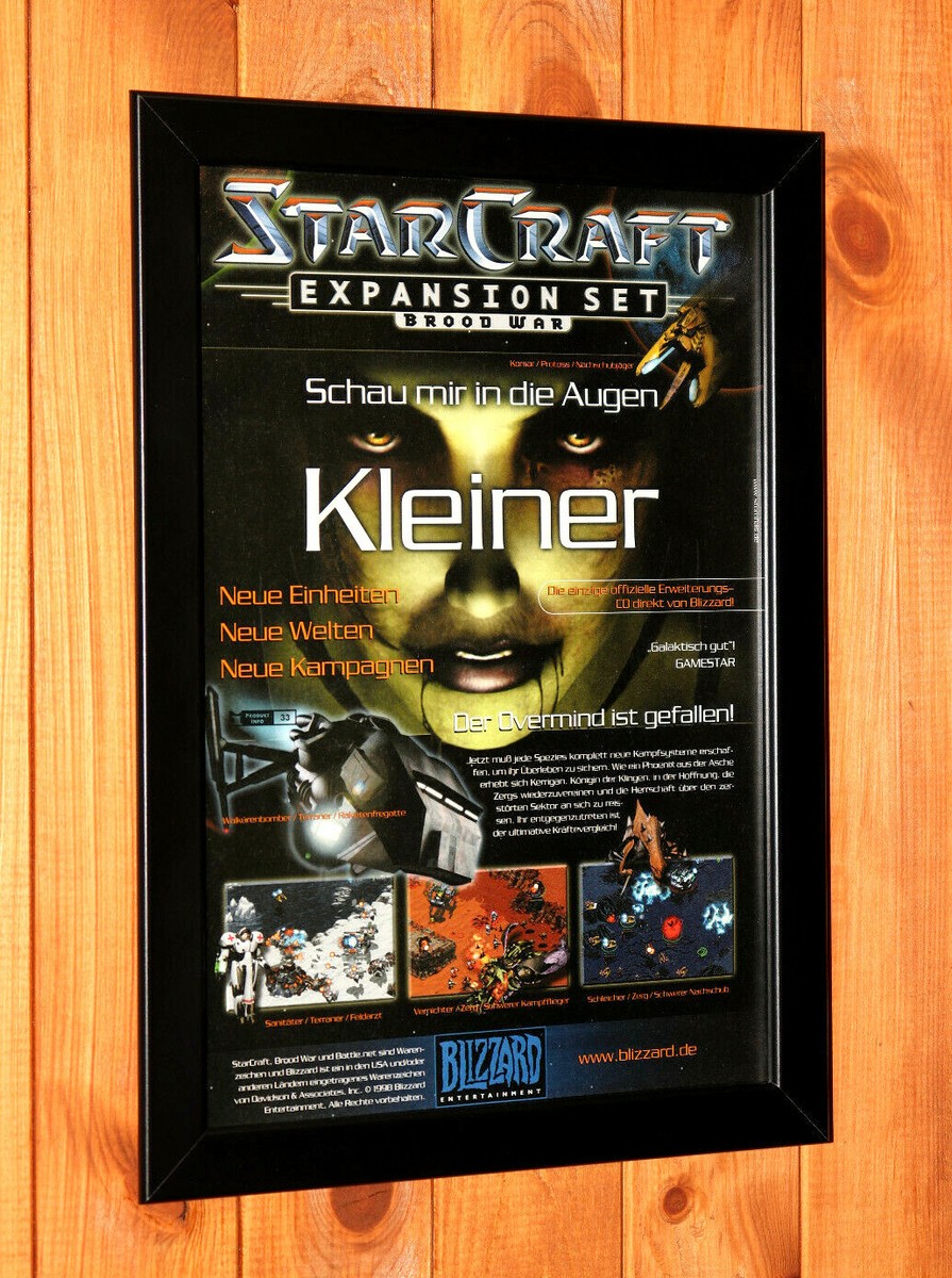 StarCraft Brood War Old Rare Small Poster / Vintage Ad Art Framed