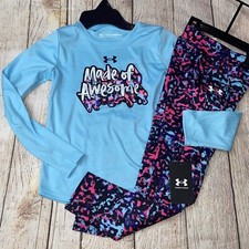 Under Armour 4 5 6 6x Made of Awesome Blue Long Sleeve Outfit Set NEW