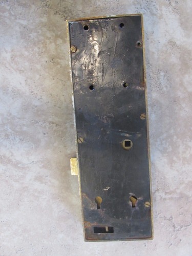 Antik ETAS No 5 Messing Pfennig WC Türschloss leer eingerastet Türriegel Riegel - Bild 6 von 6