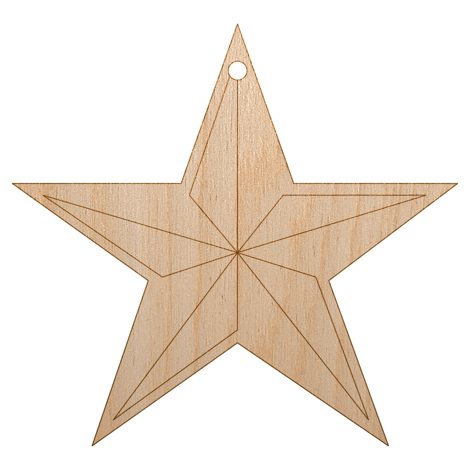 Nautical Star Unfinished Wood DIY Christmas Tree Ornament Craft