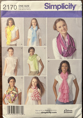 Simplicity 2170 Misses' Scarves, 4 Different Styles UNCUT Sewing Pattern