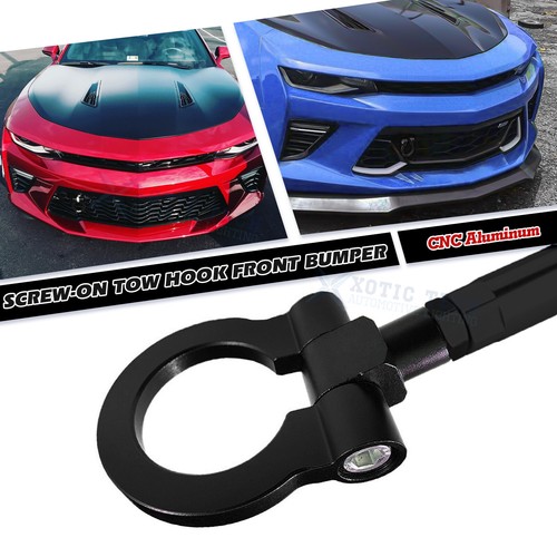 Black Sport Racing Style Aluminum Tow Hook For Chevrolet Camaro SS ZL1 2016-up - Picture 1 of 12