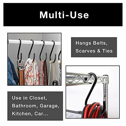 6-Pack) MAINSTAYS ~ HEAVY DUTY Multipurpose STEEL S Hooks Closet