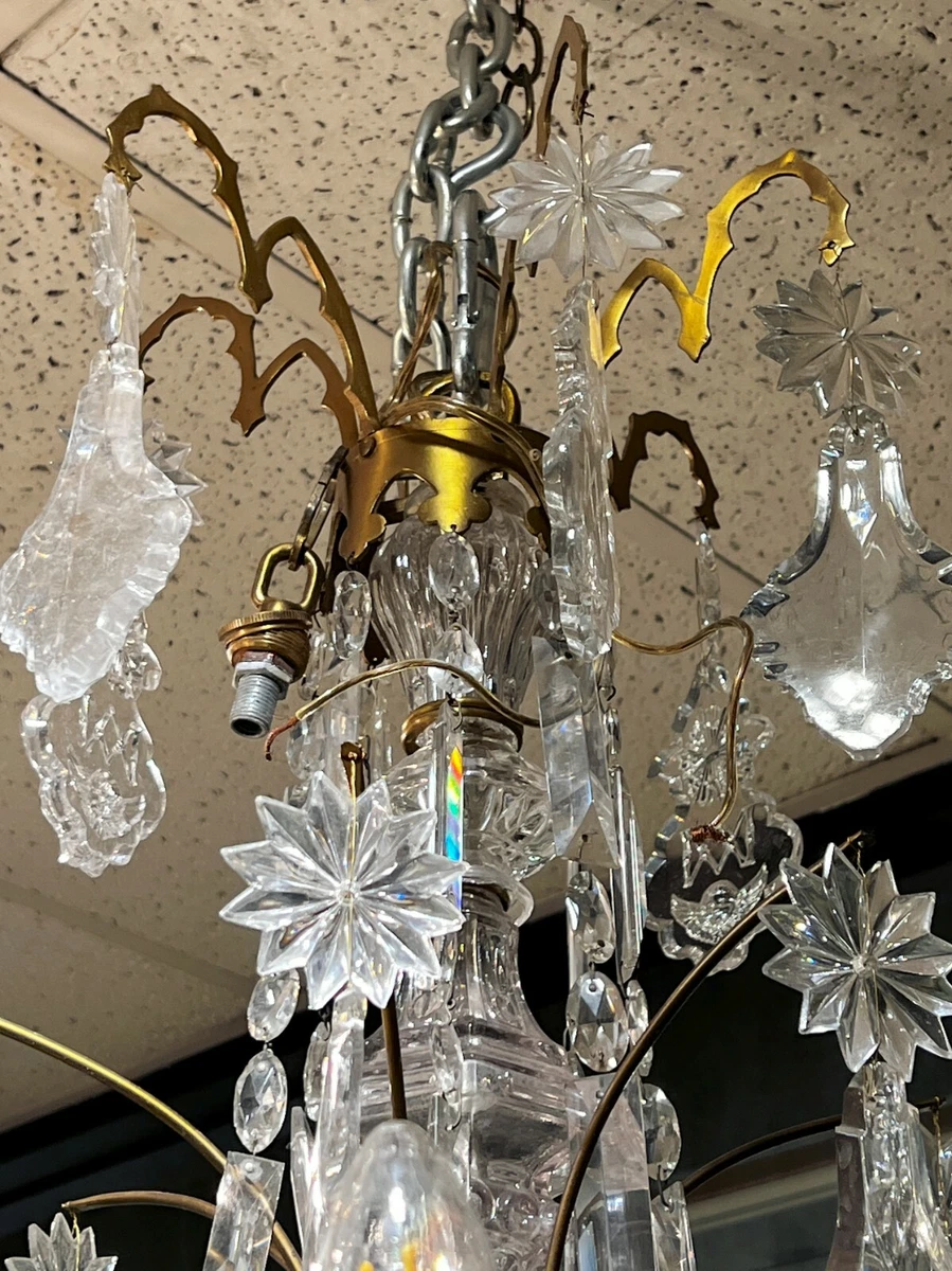 Baccarat Bronze and Crystal Glass Chandelier eBay