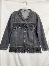 Vintage Mesa Black Western Native American Style Denim Jacket Adult Small