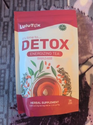 Lulutox Detox Energizing Tea Peach Flavor, 28 Pyramid