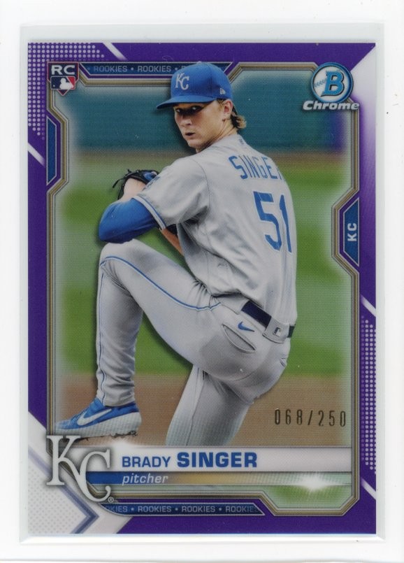 2021 Bowman Chrome #43 Brady Singer Purple Refractor #/250