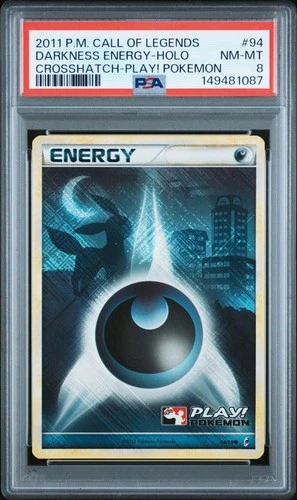 2011 POKEMON CALL OF LEGENDS #94 DARKNESS ENERGY-HOLO PSA 8
