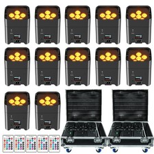 12Pack 6x18W RGBWA UV Battery Powered WIRELESS DMX LED Par Lights DJ Uplighting