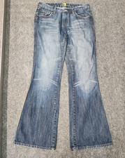 7 For All Mankind Jeans Women 30 Blue Denim Flare Medium Wash USA Made