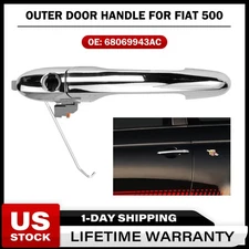 Front Exterior Outside Chrome Door Handle LH Driver Side For Fiat 500 68069943AC