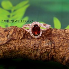 Natural Garnet Ring, Promise Ring, 925 Sterling Silver, Garnet Jewelry, Gift Her