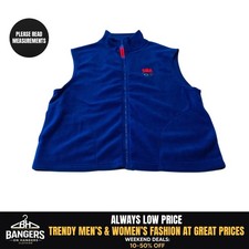 Vintage 1980s Team USA Olympic Committee Fleece Vest Blue Size XL EUC 9439