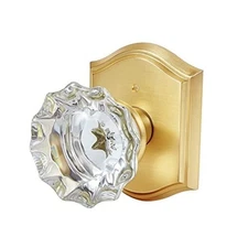  Premium Glass Door Knobs, Bathroom Bedroom Door Knobs Satin Brass .Privacy