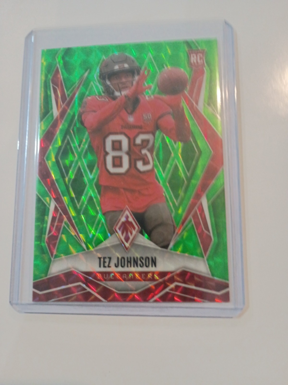 2025 Panini Phoenix - Rookie Tez Johnson #166 Lime Green Pyramids /285 (RC)
