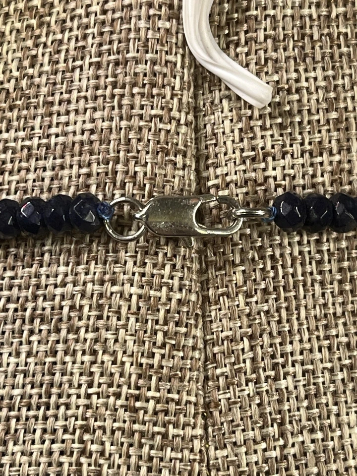 VINTAGE GENUINE SAPPHIRE BEADED 18” 4.3MM - Image 3 of 4