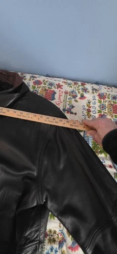 “Men’s Remy Leather Bomber Jacket Double Collar Brown Size 46  Vintage Style” image 12