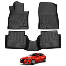 Floor Mats for Mazda 3 2014-2018 Front & 2nd Row Heavy Duty Car Floor Mat Floor