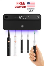 Bloom Wall Toothbrush Holder & UV Sanitizer 5 Slots LED Time Display Rechargable