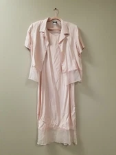 VTG DJ & Co By Dawn Joy Pink Floral Sheath Dress W/Jacket 2Pc Set