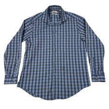 Mens Calvin Klein Slim Fit Button Up Shirt Large 16   34/35 Plaid Performance