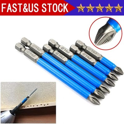7Pcs Magnetic screwdriver bit Bits set PH2 Anti-slip Hex Shank Screw Cross Head