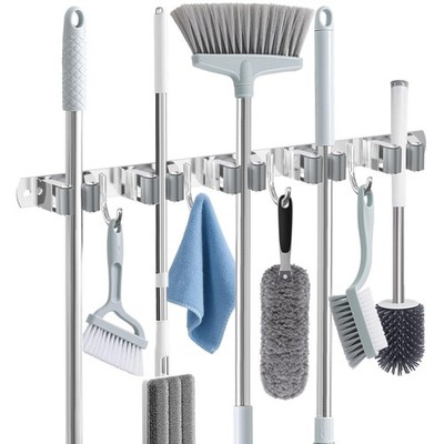 Broom Holder Wall Mount Broom Organizer Wall Mount Stainless Steel Broom and ...