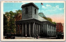 Vintage King's Chapel Boston Linen Postcard by Tichnor Bros.